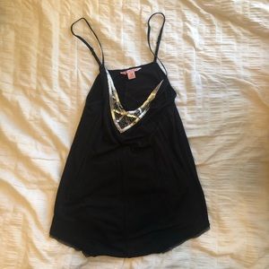 Black Blouse with Straps and Sequins